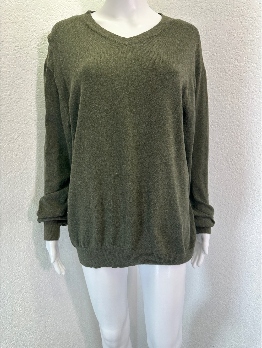 Women’s XL Sebastian Cooper Green Cashmere Blend Sweater Softgirl Machine Wash